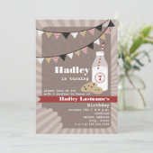 Invitation Lait et biscuits Anniversaire - Chip de chocolat (Debout devant)