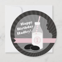 Lait et biscuits Anniversaire Chocolat Round Rose