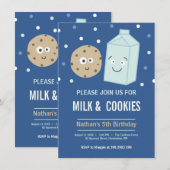 Invitation Lait et biscuits anniversaire dessert fête invitat (Devant / Derrière)