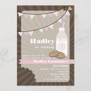 Invitation Lait et biscuits Anniversaire - Fudge Strike & Pin