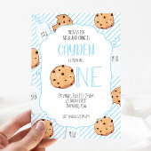 Invitation Lait et biscuits bleu garçon premier anniversaire