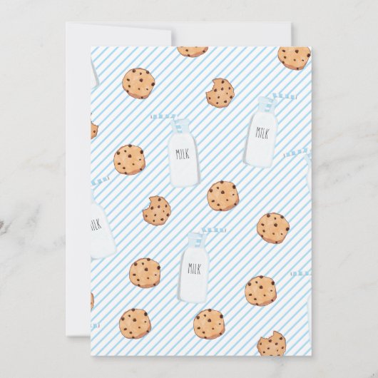 Invitation Lait et biscuits bleu garçon premier anniversaire (Dos)