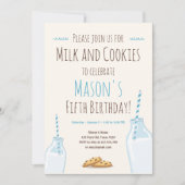 Invitation Lait et biscuits Blue Boy Fête d'anniversaire (Devant)