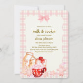 Invitation Lait et biscuits En vichy Baby shower d'hiver (Devant)
