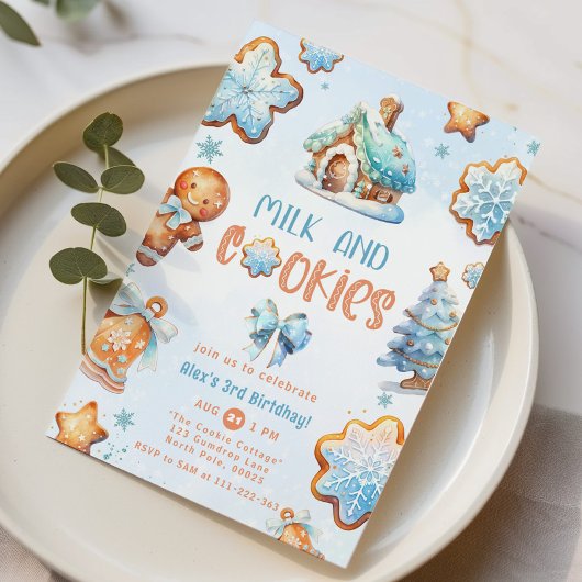 Invitation Lait et biscuits Fête de Noël