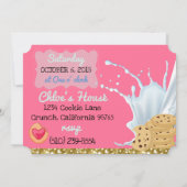 Invitation Lait et biscuits Parties scintillant rose et or| 1 (Dos)
