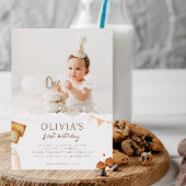 Invitation Lait et biscuits Première fête d'anniversaire Phot
