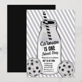 Invitation Lait et biscuits Sweet Boy Premier anniversaire (Devant / Derrière)