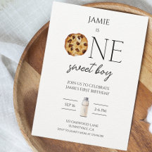 Lait et biscuits Sweet One Boy Anniversaire Invita