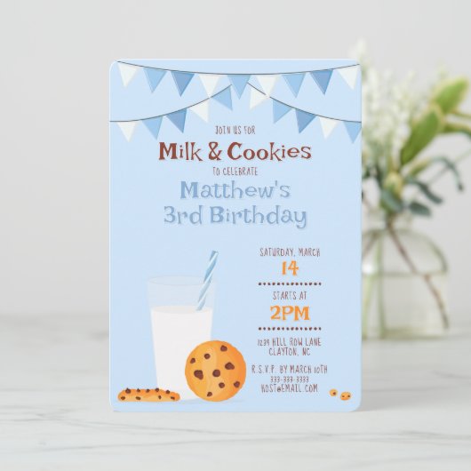 Invitation Lait et cookies (Debout devant)