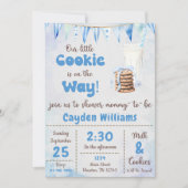 Invitation Lait Et Cookies Baby Boy Shoy Party (Devant)