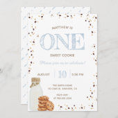 Invitation Lait et cookies Première fête d'anniversaire Invit (Devant / Derrière)