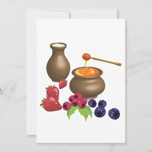Invitation Lait et miel avec baies Alimentation rustique (Devant)
