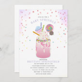 Invitation Lait fou extrême shake fille Baby shower saupoudre (Devant / Derrière)