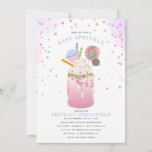 Invitation Lait fou extrême shake fille Baby shower saupoudre