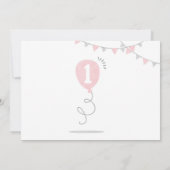 Invitation Lait minimaliste et biscuits Fille Premier anniver (Dos)