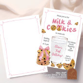 Invitation Lait rose et biscuits Illustration de fête d'anniv