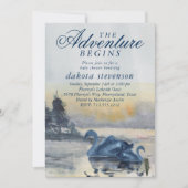 Invitation Lake Adventure commence | Baby shower cygne rustiq (Devant)