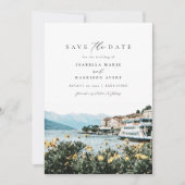 Invitation LAKE COMO Aquarelle Italie Skyline Enregistrer la  (Devant)