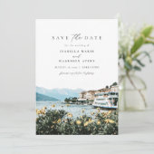 Invitation LAKE COMO Aquarelle Italie Skyline Enregistrer la  (Debout devant)
