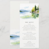 Invitation Lake Geneva Switzerland Landscape Wedding Menu  (Devant / Derrière)