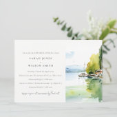 Invitation Lake Geneva Switzerland Scape Rehearsal Dinner (Debout devant)