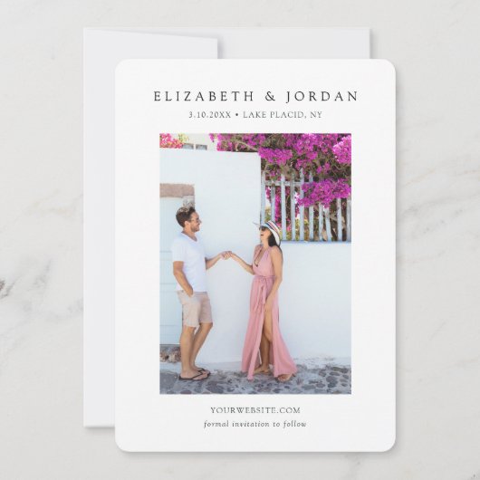 Invitation Lake Placid New York Enregistrer la date Mariage (Dos)