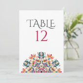 Invitation Lake Swan Lotus Flowers Mandala Table Number (Debout devant)