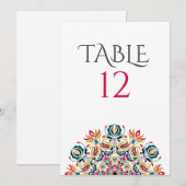Invitation Lake Swan Lotus Flowers Mandala Table Number (Devant / Derrière)