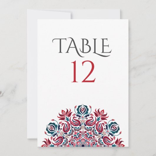 Invitation Lake Swan Lotus Flowers Mandala Table Number (Devant)