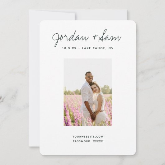 Invitation Lake Tahoe Mariage Emerald Cove Enregistrer la dat (Dos)