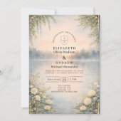 Invitation Lake Wildflower Forest Romance Wedding (Devant)