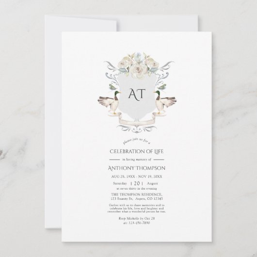 Invitation Lakeside Monogram Crest Crest Célébration de la vi (Devant)