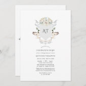 Invitation Lakeside Monogram Crest Crest Célébration de la vi (Devant / Derrière)