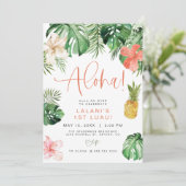 Invitation LALANI Tropical Pink Hibiscus Luau 1er anniversair (Debout devant)
