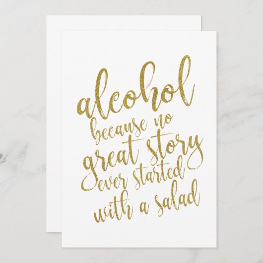 Invitation L'alcool parce qu'aucune grande histoire Signal ab (Devant / Derrière)