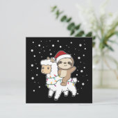 Invitation Lama de Noël Sloth Animaux d'hiver de N (Debout devant)