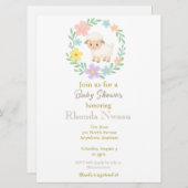 Invitation Lambe Baby shower de printemps à l'intérieur de la (Devant / Derrière)