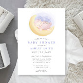 Invitation Lambe Bébé sur le Baby shower d'aquarelle de la lu