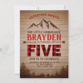 Invitation Lamberjack Buffalo Plaid Extérieur Cinquième anniv (Devant)