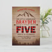 Invitation Lamberjack Buffalo Plaid Extérieur Cinquième anniv (Debout devant)