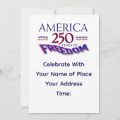 INVITATION L'AMÉRIQUE 250 ANS DE LIBERTÉ (Dos)
