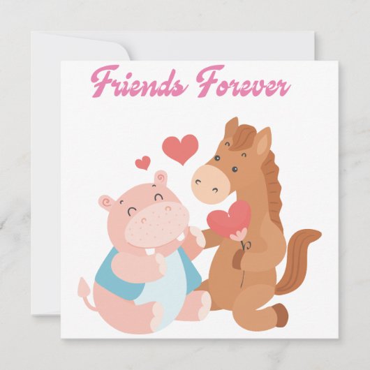 Invitation l'ami pour toujours les jours de valentine (Devant)