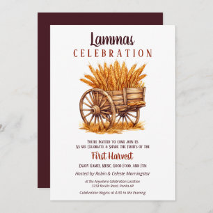 Invitation Lammas Automne Equinox Récolte Blé Rétro