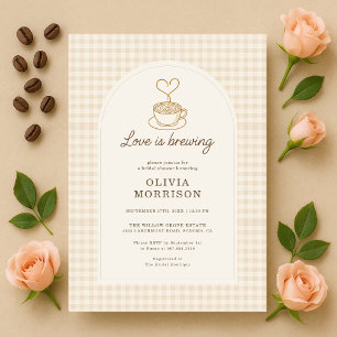 Invitation L'amour à Gingham est en train de préparer un café