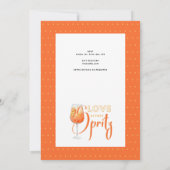 Invitation L'amour à la première Fête des mariées orange mode (Dos)