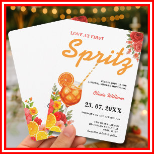 Invitation L'amour au premier Spritz Douche Bohème Citron