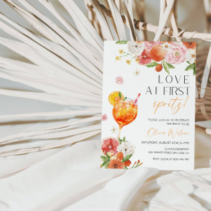 Invitation "L'amour au premier Spritz !" Fête des mariées