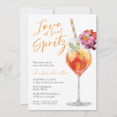 Invitation L'amour au premier Spritz | Fête des mariées aquar (Devant)