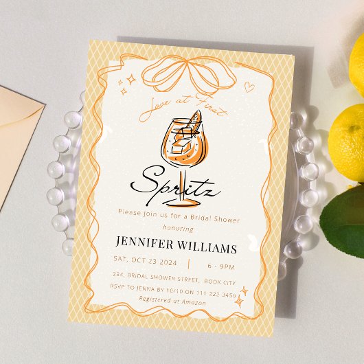 Invitation L'amour au premier Spritz Fête des mariées tirée m